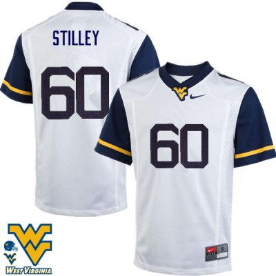 Men's West Virginia Mountaineers NCAA #60 Adam Stilley White Authentic Nike Stitched College Football Jersey NO15Z76SU